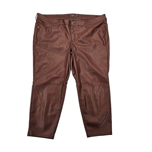 Torrid Women's Root Beer Perfect Skinny Faux Leather‎ High-Rise Pants Size 24R - Picture 1 of 12